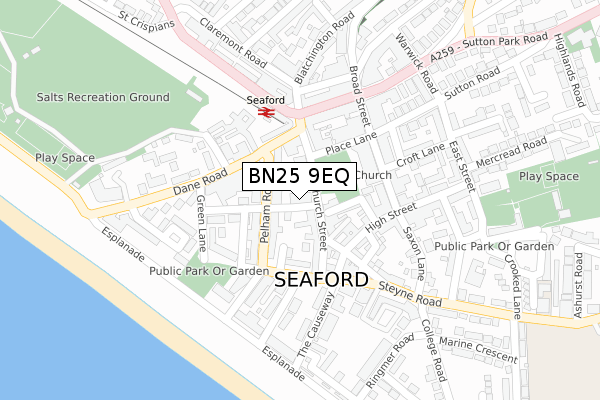 BN25 9EQ map - large scale - OS Open Zoomstack (Ordnance Survey)