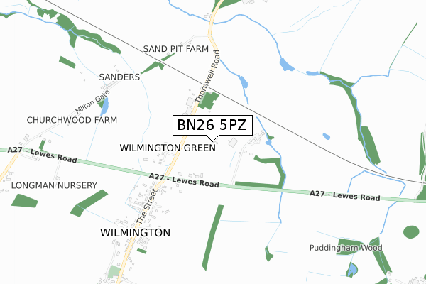 BN26 5PZ map - small scale - OS Open Zoomstack (Ordnance Survey)