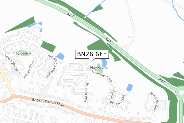 BN26 6FF map - large scale - OS Open Zoomstack (Ordnance Survey)