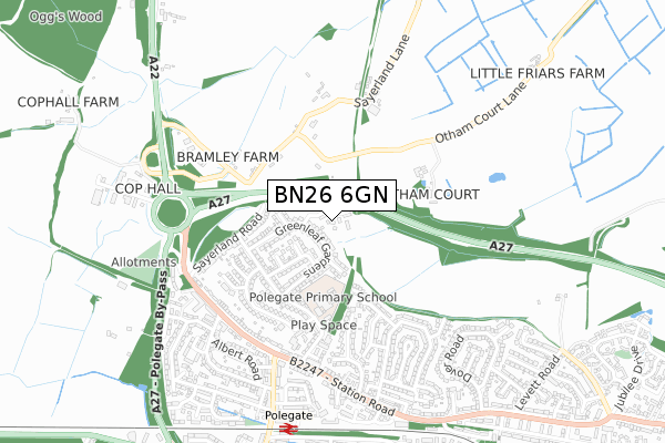 BN26 6GN map - small scale - OS Open Zoomstack (Ordnance Survey)