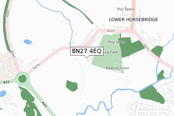 BN27 4EQ map - large scale - OS Open Zoomstack (Ordnance Survey)