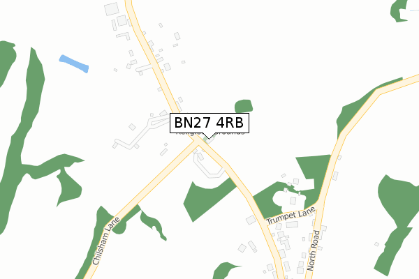 BN27 4RB map - large scale - OS Open Zoomstack (Ordnance Survey)