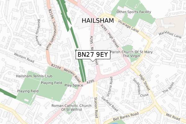 BN27 9EY map - large scale - OS Open Zoomstack (Ordnance Survey) BN27 9EY map - large scale - OS Open Zoomstack (Ordnance Survey)