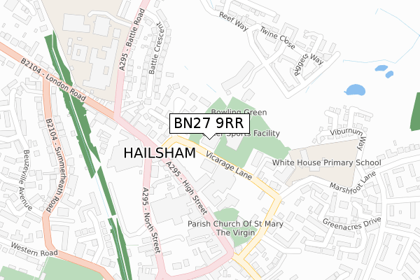 BN27 9RR map - large scale - OS Open Zoomstack (Ordnance Survey) BN27 9RR map - large scale - OS Open Zoomstack (Ordnance Survey)