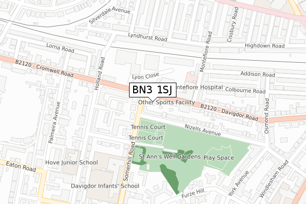 BN3 1SJ map - large scale - OS Open Zoomstack (Ordnance Survey) BN3 1SJ map - large scale - OS Open Zoomstack (Ordnance Survey)