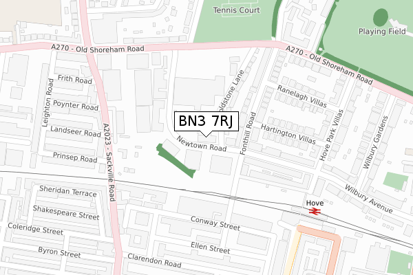 BN3 7RJ map - large scale - OS Open Zoomstack (Ordnance Survey) BN3 7RJ map - large scale - OS Open Zoomstack (Ordnance Survey)