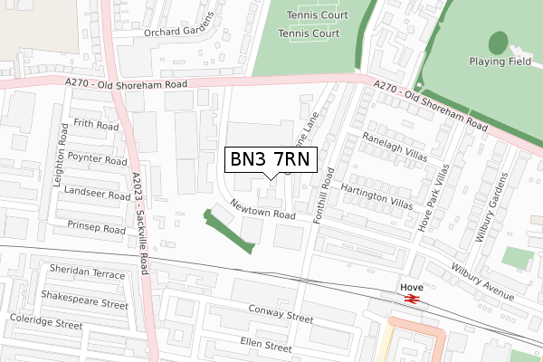 BN3 7RN map - large scale - OS Open Zoomstack (Ordnance Survey) BN3 7RN map - large scale - OS Open Zoomstack (Ordnance Survey)