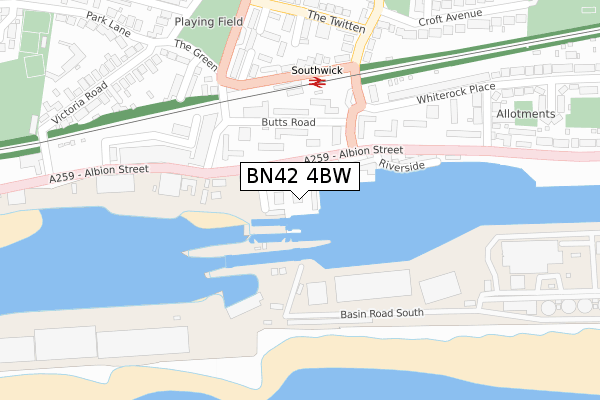 BN42 4BW map - large scale - OS Open Zoomstack (Ordnance Survey) BN42 4BW map - large scale - OS Open Zoomstack (Ordnance Survey)