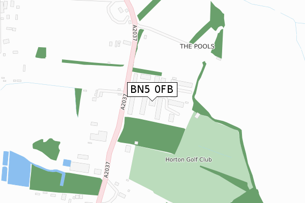 BN5 0FB map - large scale - OS Open Zoomstack (Ordnance Survey)