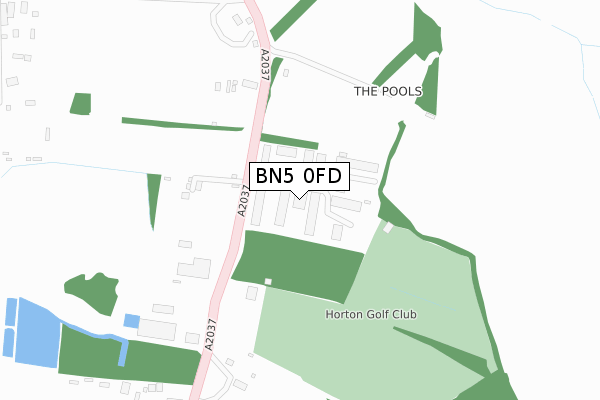 BN5 0FD map - large scale - OS Open Zoomstack (Ordnance Survey)