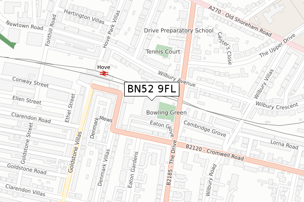 BN52 9FL map - large scale - OS Open Zoomstack (Ordnance Survey) BN52 9FL map - large scale - OS Open Zoomstack (Ordnance Survey)
