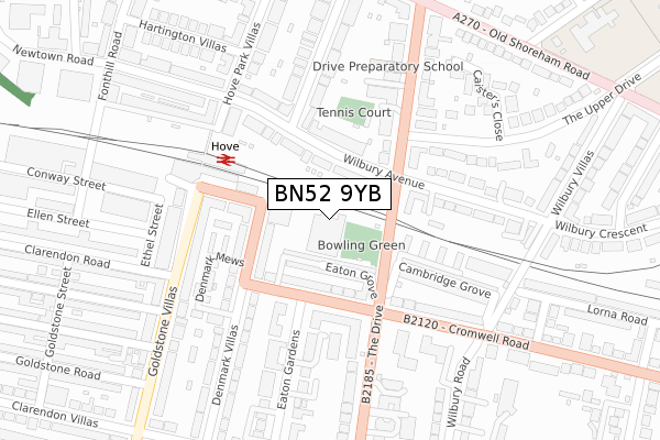 BN52 9YB map - large scale - OS Open Zoomstack (Ordnance Survey) BN52 9YB map - large scale - OS Open Zoomstack (Ordnance Survey)