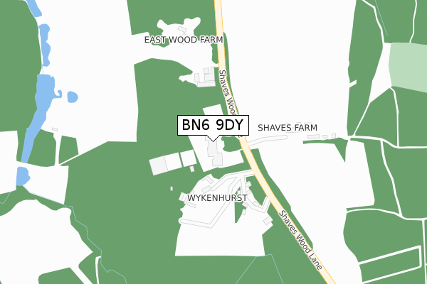 BN6 9DY map - large scale - OS Open Zoomstack (Ordnance Survey)