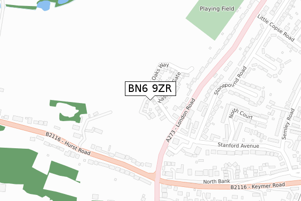 BN6 9ZR map - large scale - OS Open Zoomstack (Ordnance Survey) BN6 9ZR map - large scale - OS Open Zoomstack (Ordnance Survey)