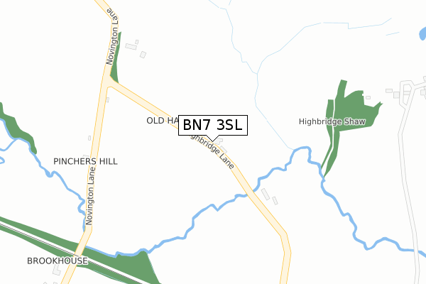 BN7 3SL map - large scale - OS Open Zoomstack (Ordnance Survey)