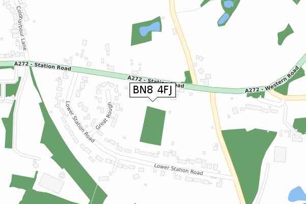 BN8 4FJ map - large scale - OS Open Zoomstack (Ordnance Survey)