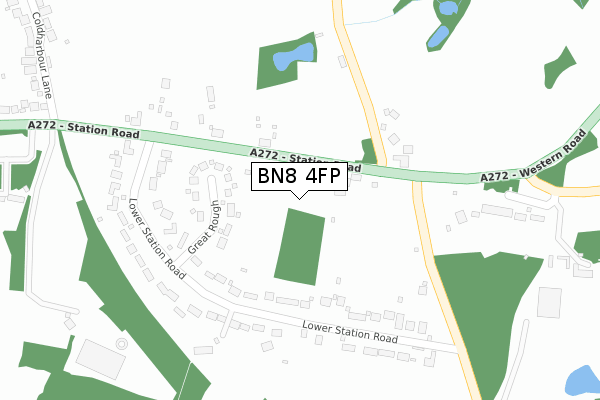 BN8 4FP map - large scale - OS Open Zoomstack (Ordnance Survey)