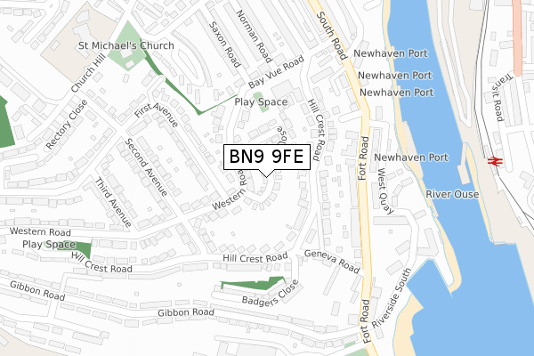 BN9 9FE map - large scale - OS Open Zoomstack (Ordnance Survey)