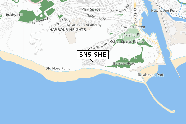 BN9 9HE map - small scale - OS Open Zoomstack (Ordnance Survey)
