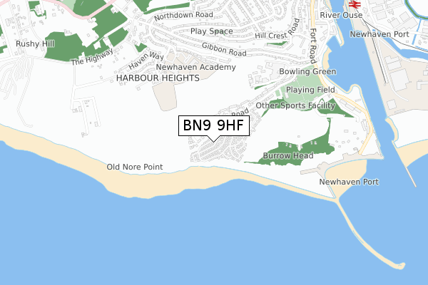 BN9 9HF map - small scale - OS Open Zoomstack (Ordnance Survey)