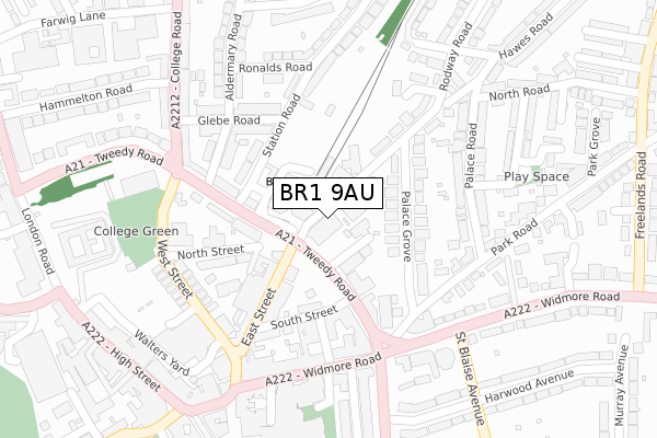 BR1 9AU map - large scale - OS Open Zoomstack (Ordnance Survey) BR1 9AU map - large scale - OS Open Zoomstack (Ordnance Survey)