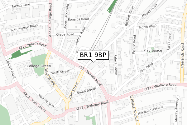 BR1 9BP map - large scale - OS Open Zoomstack (Ordnance Survey) BR1 9BP map - large scale - OS Open Zoomstack (Ordnance Survey)