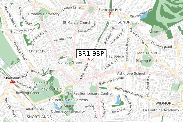 BR1 9BP map - small scale - OS Open Zoomstack (Ordnance Survey) BR1 9BP map - small scale - OS Open Zoomstack (Ordnance Survey)