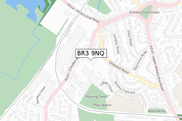 BR3 9NQ map - large scale - OS Open Zoomstack (Ordnance Survey)