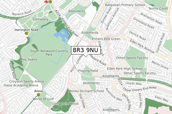BR3 9NU map - small scale - OS Open Zoomstack (Ordnance Survey) BR3 9NU map - small scale - OS Open Zoomstack (Ordnance Survey)