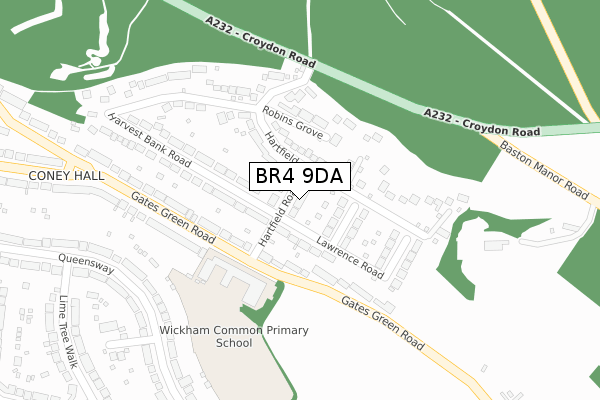 BR4 9DA map - large scale - OS Open Zoomstack (Ordnance Survey)