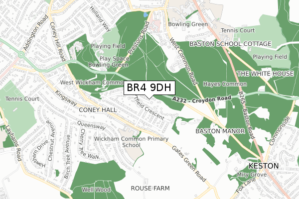 BR4 9DH map - small scale - OS Open Zoomstack (Ordnance Survey)