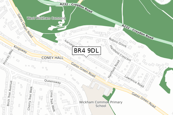 BR4 9DL map - large scale - OS Open Zoomstack (Ordnance Survey)