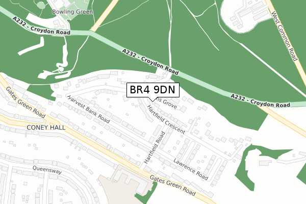 BR4 9DN map - large scale - OS Open Zoomstack (Ordnance Survey)