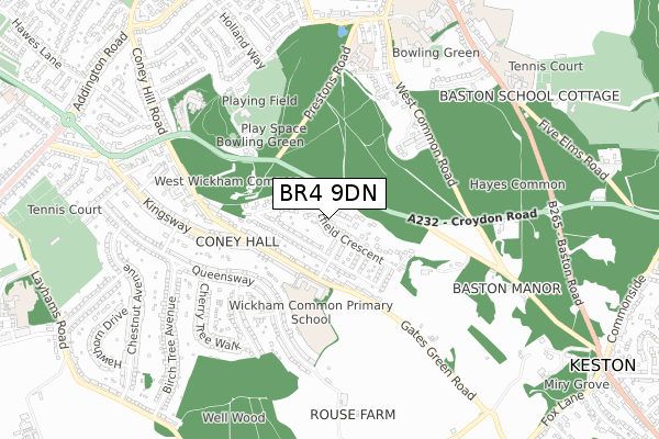 BR4 9DN map - small scale - OS Open Zoomstack (Ordnance Survey)