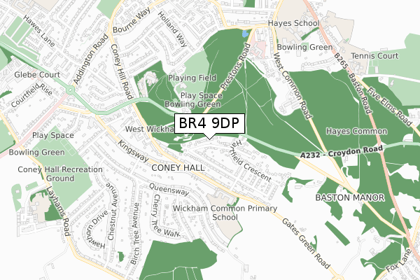 BR4 9DP map - small scale - OS Open Zoomstack (Ordnance Survey)