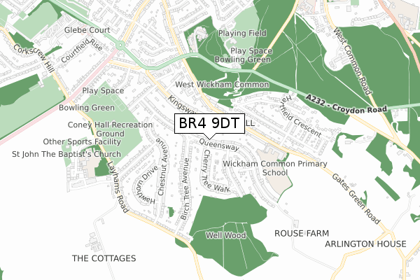 BR4 9DT map - small scale - OS Open Zoomstack (Ordnance Survey)