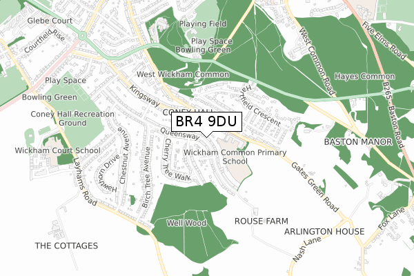 BR4 9DU map - small scale - OS Open Zoomstack (Ordnance Survey)