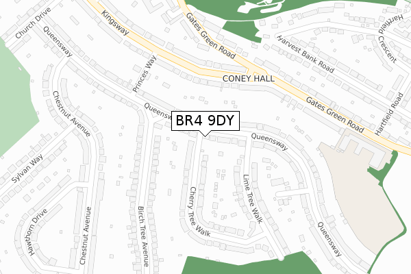 BR4 9DY map - large scale - OS Open Zoomstack (Ordnance Survey)