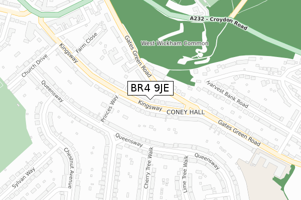 BR4 9JE map - large scale - OS Open Zoomstack (Ordnance Survey)