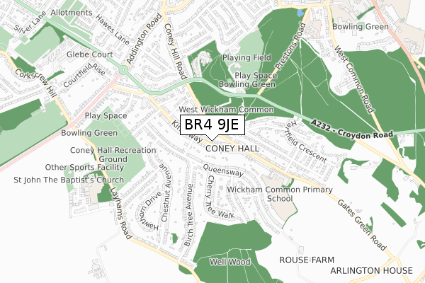 BR4 9JE map - small scale - OS Open Zoomstack (Ordnance Survey)