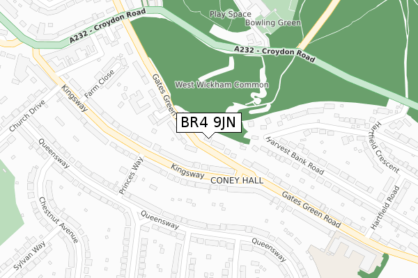 BR4 9JN map - large scale - OS Open Zoomstack (Ordnance Survey)