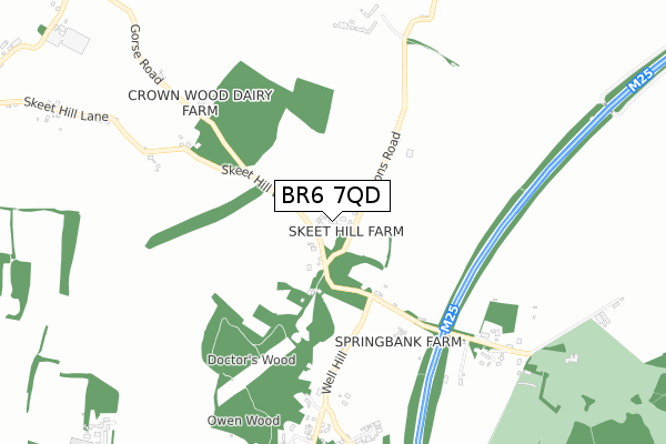 BR6 7QD map - small scale - OS Open Zoomstack (Ordnance Survey)