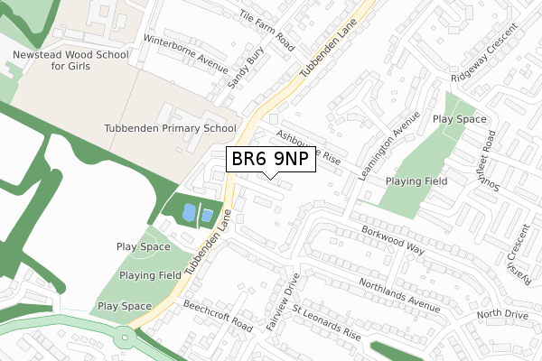 BR6 9NP map - large scale - OS Open Zoomstack (Ordnance Survey)