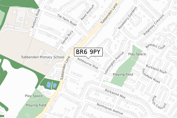 BR6 9PY map - large scale - OS Open Zoomstack (Ordnance Survey)