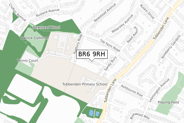 BR6 9RH map - large scale - OS Open Zoomstack (Ordnance Survey)