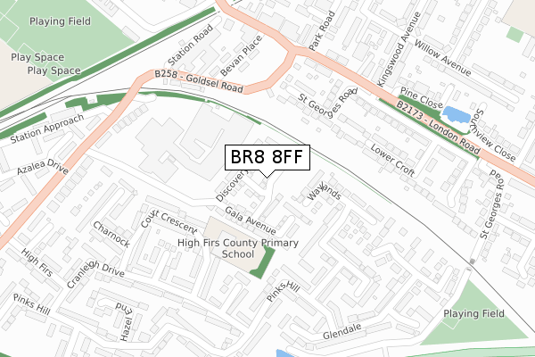 BR8 8FF map - large scale - OS Open Zoomstack (Ordnance Survey)