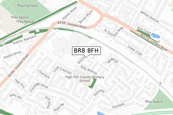 BR8 8FH map - large scale - OS Open Zoomstack (Ordnance Survey)