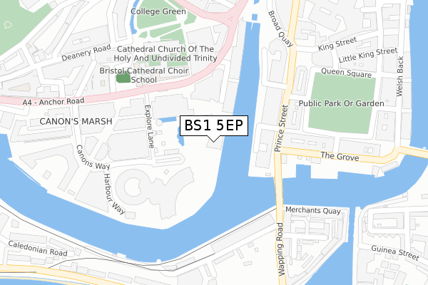 BS1 5EP map - large scale - OS Open Zoomstack (Ordnance Survey)