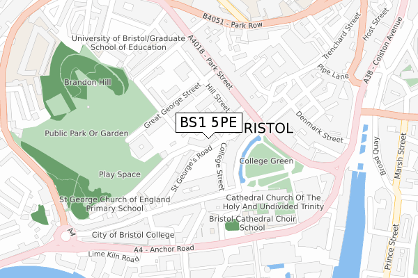 BS1 5PE map - large scale - OS Open Zoomstack (Ordnance Survey)