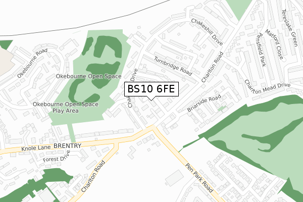 BS10 6FE map - large scale - OS Open Zoomstack (Ordnance Survey)